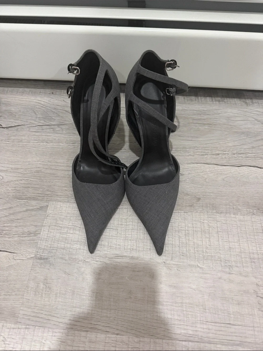 Ferragamo Women’s Pointed Toe Ankle Strap Pumps - Gray